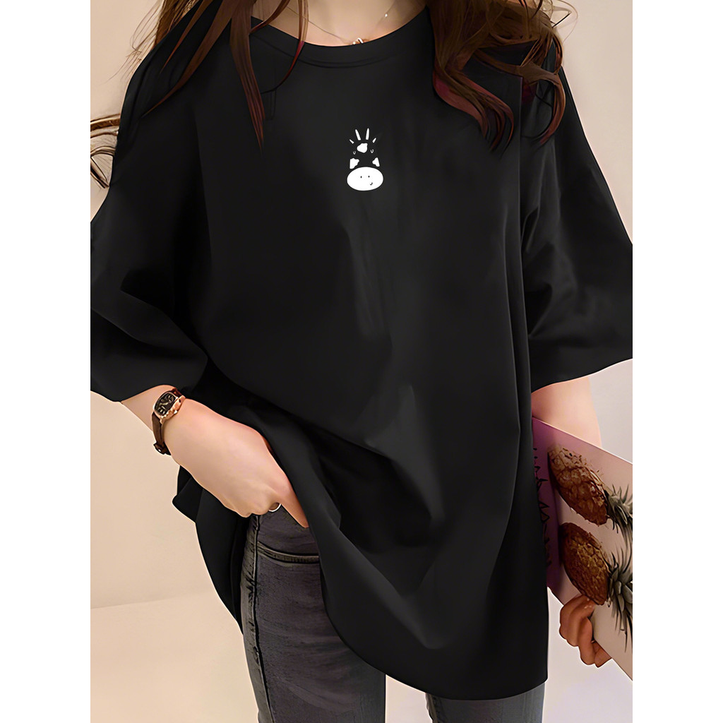 2Q3102 Tshirt ผู้หญิง Plus ขนาดเสื้อผ้า T เสื้อ Crop Top เสื้อยืดผู้หญิงเสื้อรอบคอ