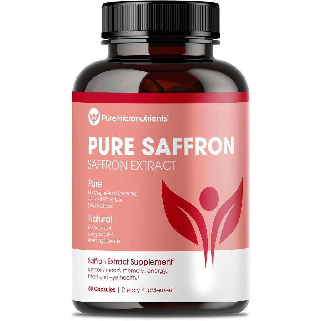 Saffron s - แคปซูลสารสกัดจาก Saffron บริสุทธิ์ 100% - Boost Energy & Mood, Eye & Heart Health