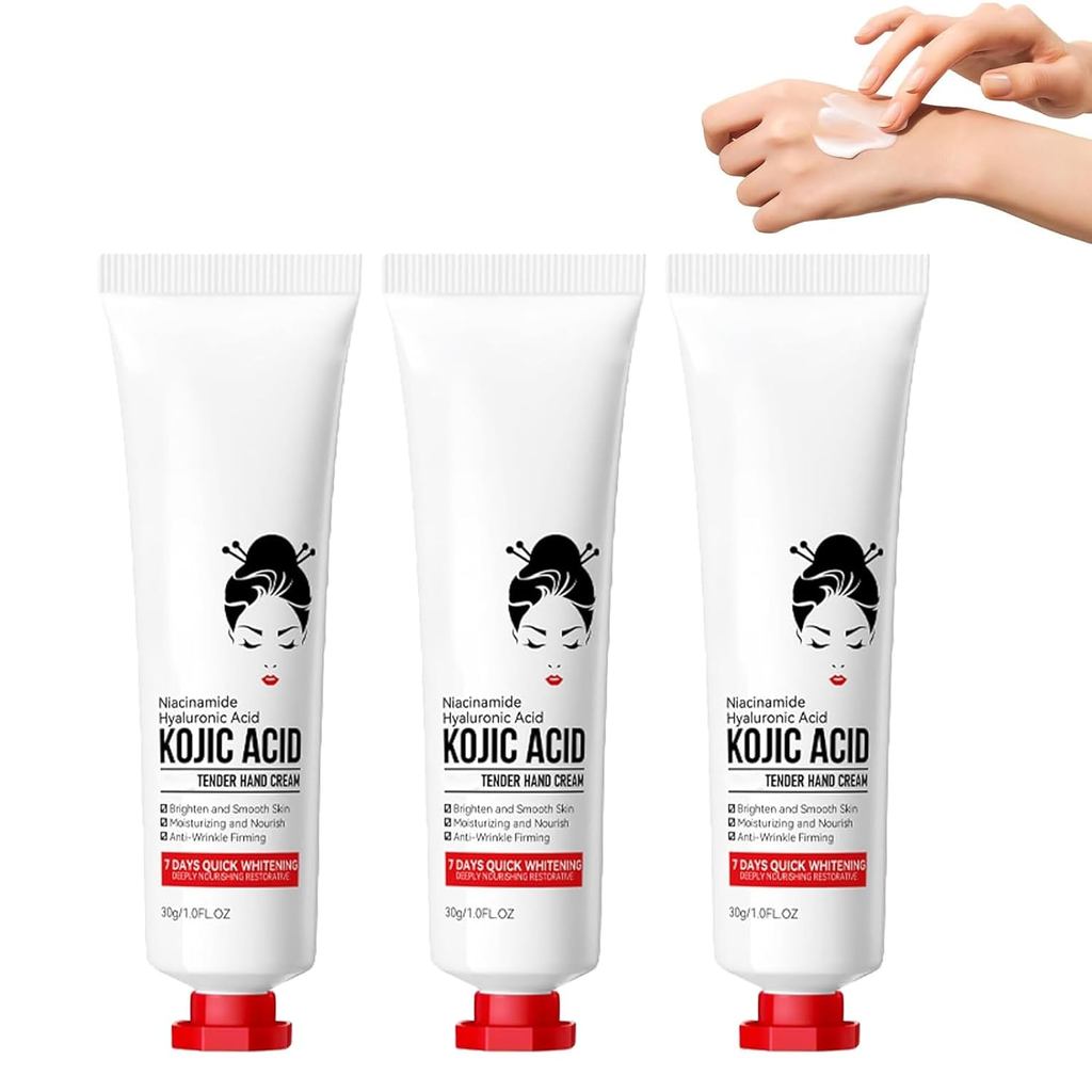 3 ชิ้น Kojic Hand for Aging Hands, Kojic Hand Lotion สําหรับมือแห้งแตก, ปลอบประโลม Fine Lines & ริ้ว