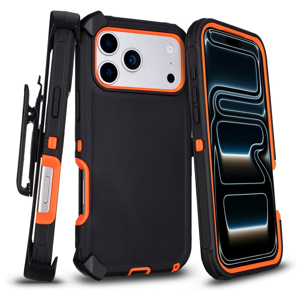 กันกระแทก Defender Case Cover w/Carrying เข็มขัดคลิปสําหรับ iPhone Air 16E 17 16 15 14 Plus 13 12 Mi