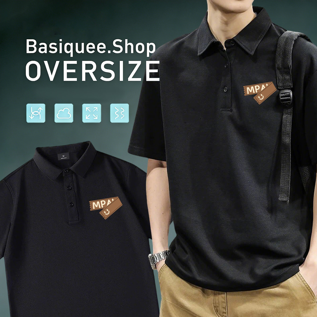 TeeTwoOneเสื้อโปโล POLOมินิมอล พิมพ์ลาย‘’Smile MPA ’ คอปกแขนสั้น slim fitเสื้อ ผู้ชาย【COD】