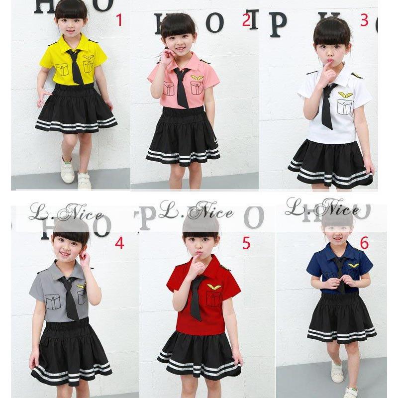 LNICE Ms Pilot Girl Top+ชุดกระโปรง