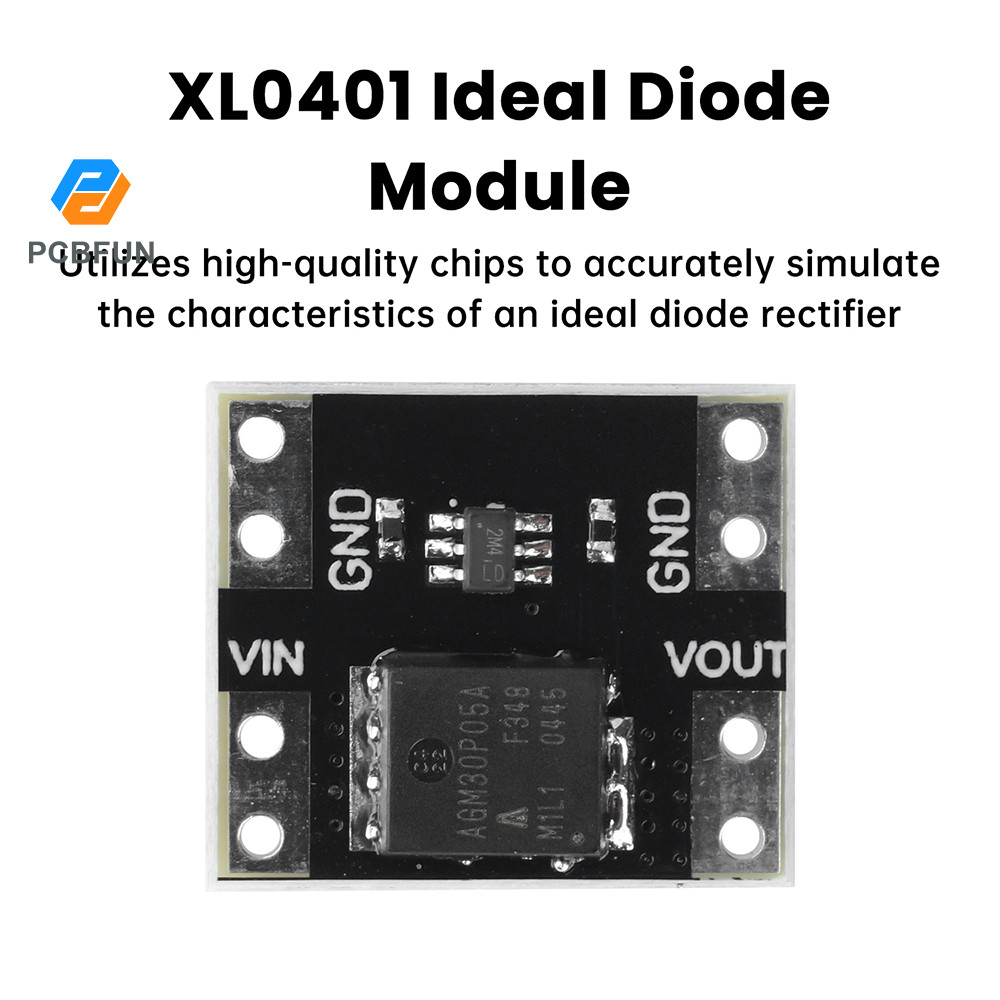 Pcbfun 5/10 ชิ้น XL0401 โมดูลไดโอดในอุดมคติจําลองไดโอดวงจรเรียงกระแส 3-26V 10A