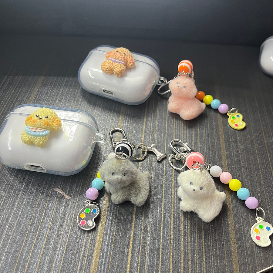 สุนัขน่ารัก keychian สําหรับ QCY T13 T13X T13ANC กรณีซิลิโคนหูฟังสําหรับ QCY T13 ANC ฝาครอบ