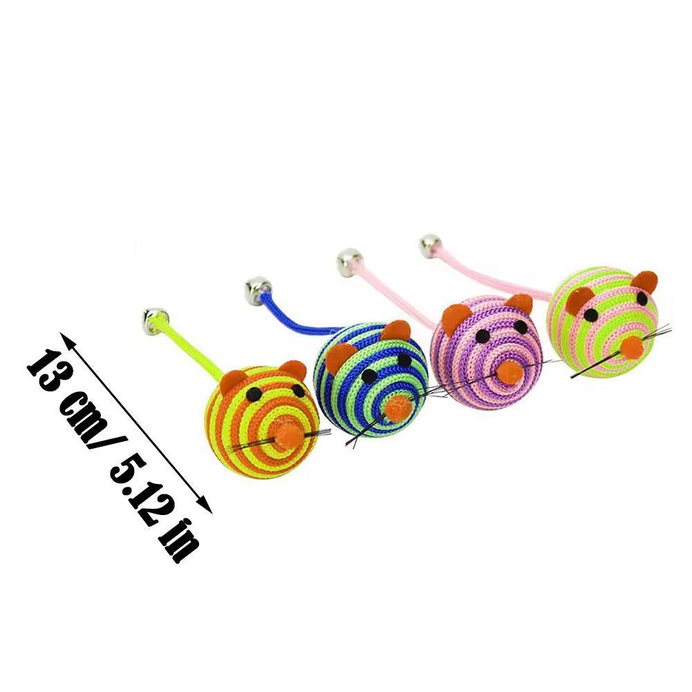 ของเล่นแมว Interactive Plush Mouse Head รูปของเล่นสัตว์เลี้ยง Bell ผลิตภัณฑ์สัตว์เลี้ยง L8e7