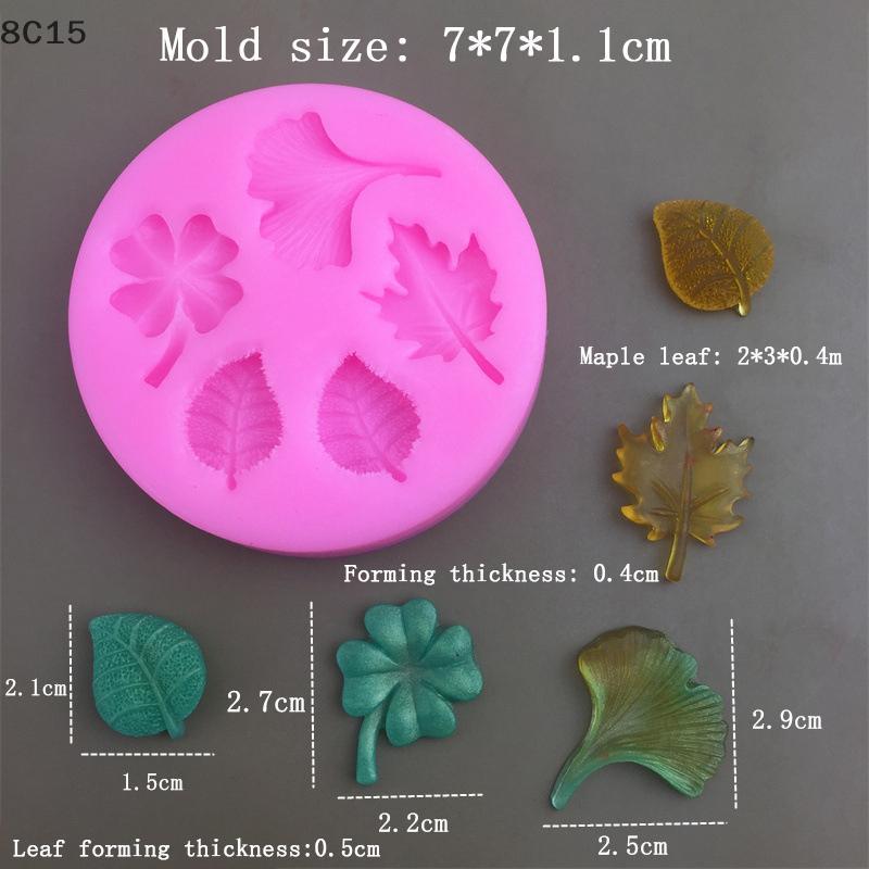 [8C15] 1 ชิ้นใบซิลิโคนแม่พิมพ์ DIY ช็อกโกแลต Fondant เค้กตกแต่งเครื่องมือแม่พิมพ์ขนม Cupcake เบเกอรี