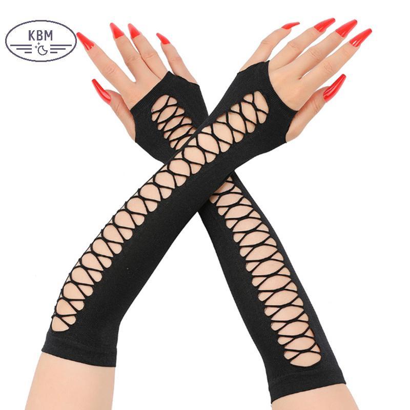 ถุงมือตาข่ายสำหรับปาร์ตี้ KBS โวแกนท์ ออกแบบสำหรับคอสเพลย์และไนท์คลับ แบบครึ่งนิ้ว สไตล์แฟชั่นสำหรับ