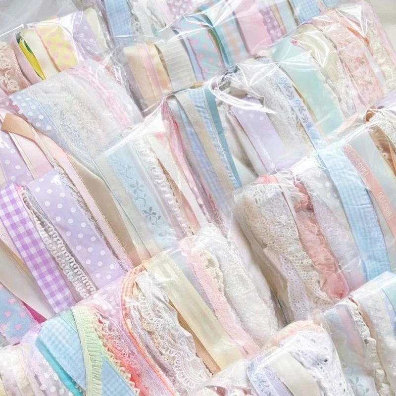 10 หลา Vintage ลูกไม้ริบบิ้นผ้า Trim DIY Bow Knot ตกแต่งอุปกรณ์เย็บผ้าสําหรับห่อของขวัญ 0.6-5 ซม.กว้าง