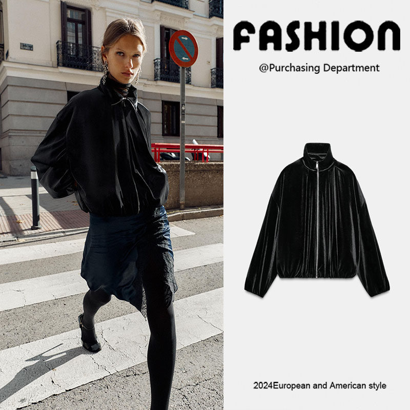 ZARA สترة bomber jacket สไตล์คลาสสิก คอตั้ง สตรี รหัส 9795986