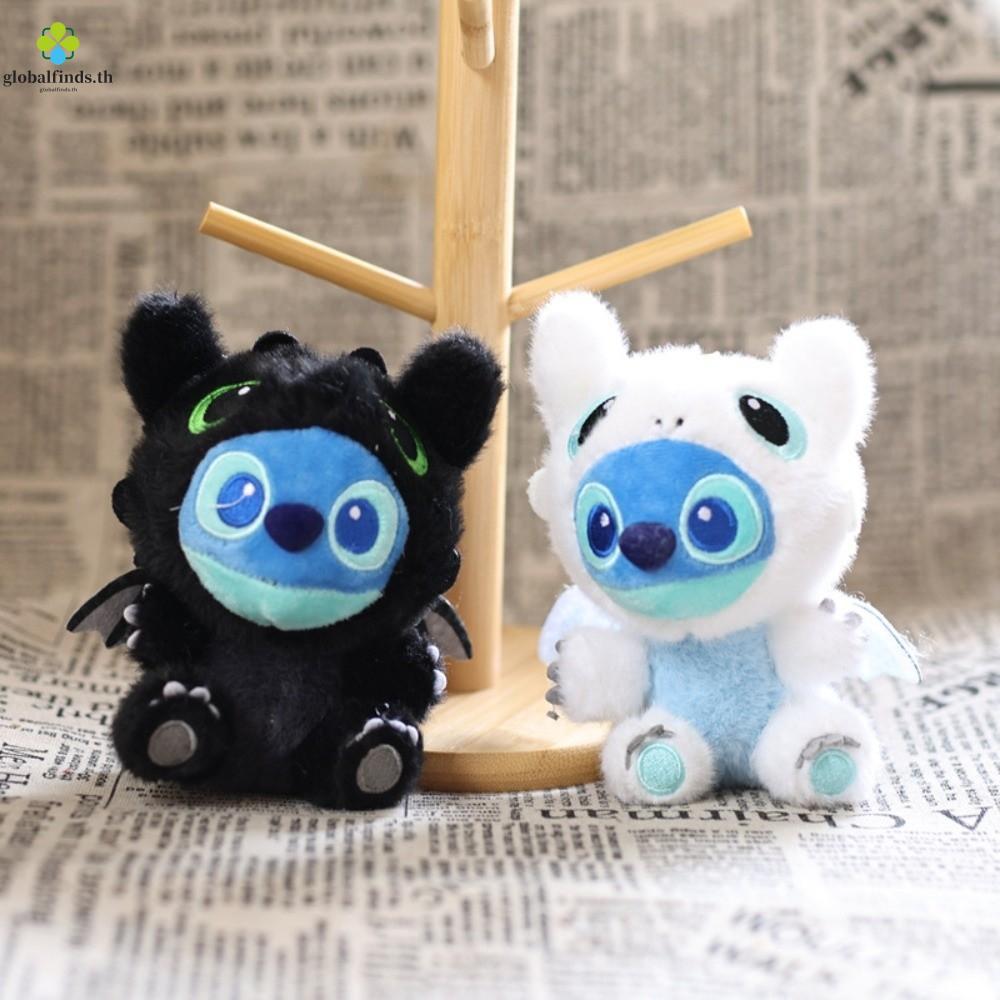 LFIDS Stitch Key Ring, Soft Cartoon Plush Toothless Keychain, Lovely Kawaii Furry Eeyore Blue Doll P
