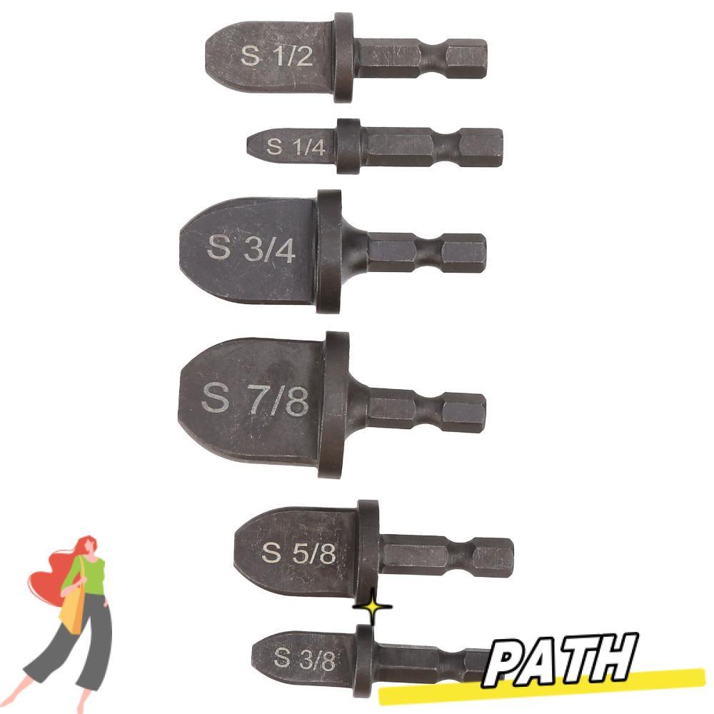 PATH 6 ชิ้นท่อทองแดง Expander, แบริ่งเหล็กวัสดุ 1/4 นิ้ว Hex Shank HVAC Swaging เครื่องมือ, 1/4 "ถึง