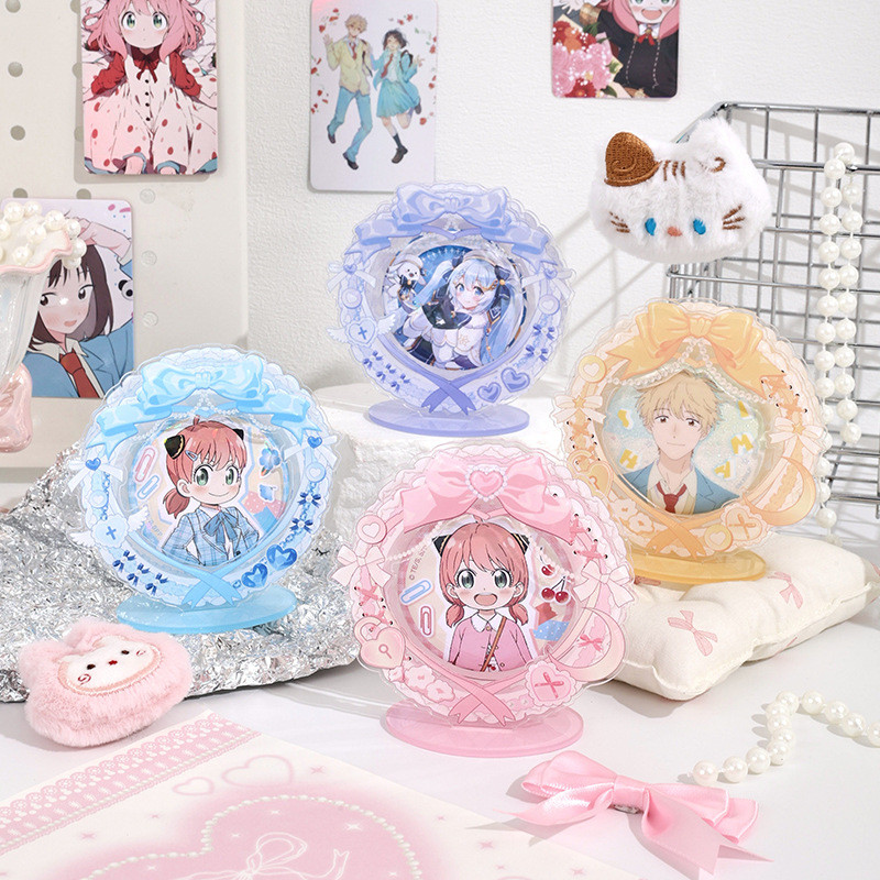 อะคริลิค Eslite Eslite Girl Mind Series-ถาดชิปบาร์อะคริลิคสามมิติเดสก์ท็อปตกแต่งตัวอักษรการ์ดโปร่งใส