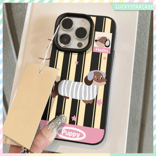 For iPhone 11 16 15 Pro Max 13 14 12 XR X XS Max 15 Plus 16promax 15promax เคสมือถือ Silicone TPU dachshund เคสทรศัพท์