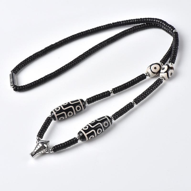 โซ่พระไทย โซ่พระธิเบต Tangka เก้าตาประเทศไทย ทิเบต Tangka เก้าตา Dzi ลูกปัดกะลามะพร้าวจี้จี้โซ่พระเค