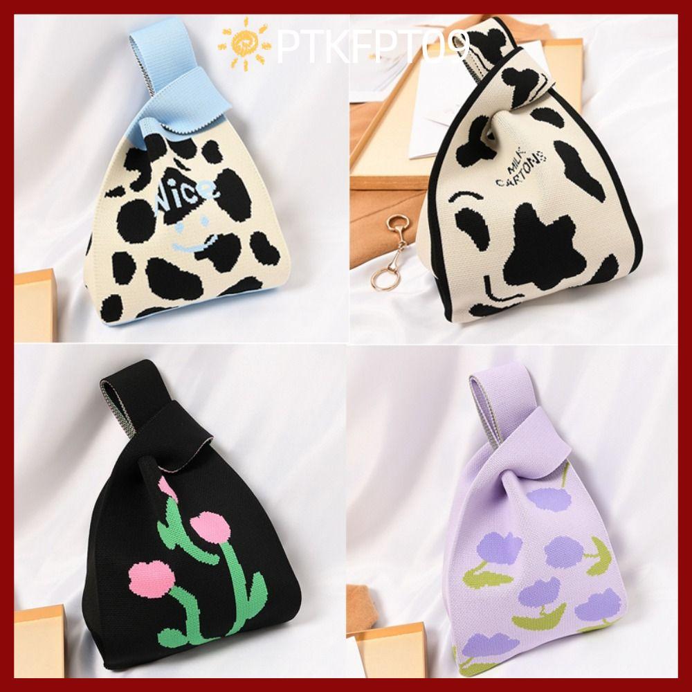 PTKFPT09 Tote Bag Mini Shoulder Bag Women Girls Knot Wrist Bag