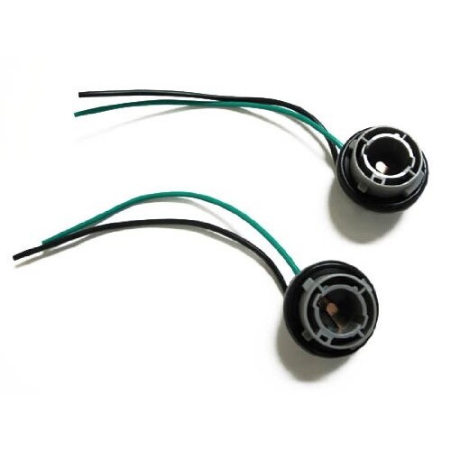 (2) 1156 7506 P21W Turn Signal Light Socket Harness For LED/Incandescent Bulbs