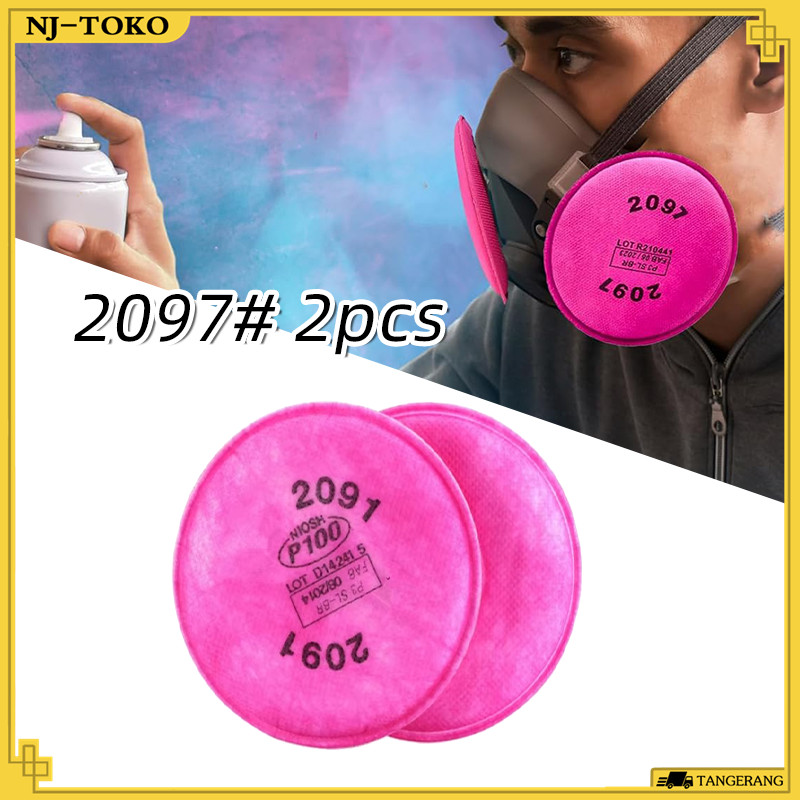 2PCS Particulate Filter 2097 P100 ป้องกันทางเดิน/คู่ตัวกรอง Particulate 2097 P100 ป้องกันทางเดินหายใ