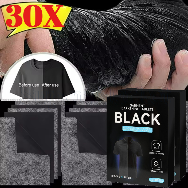 แผ่นซักผ้า Black Darken - แผ่นดูดซับสีผ้าเครื่องซักผ้า - แผ่นย้อมเสื้อผ้าสีดํา - แท็บเล็ตซักผ้าป้องกันคราบ - กระดาษฟื้นฟูสีเสื้อผ้า