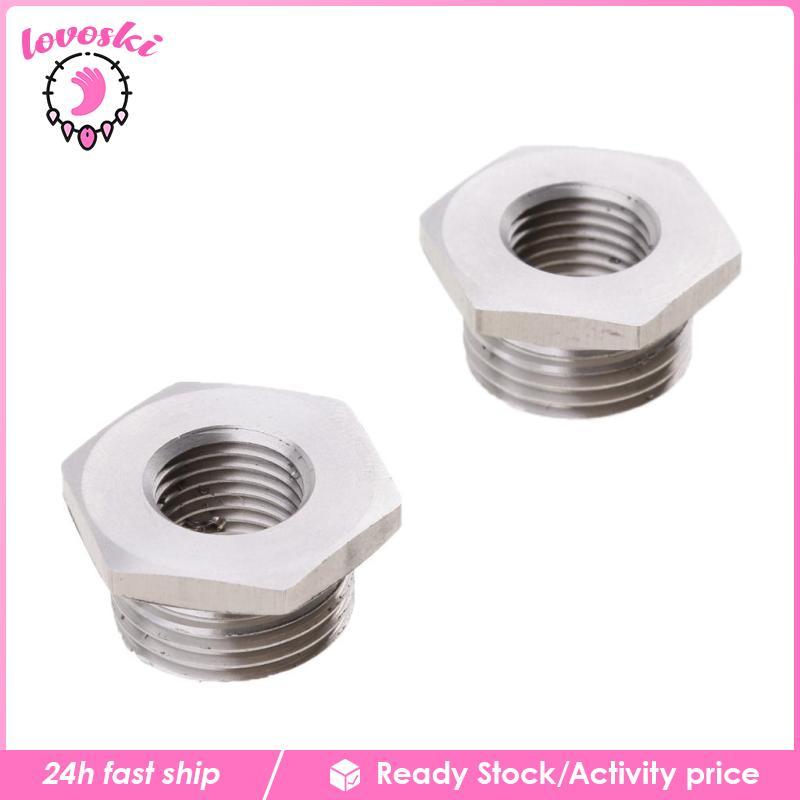 [Lovoski] 2x สแตนเลสลด O2 เซนเซอร์พอร์ตอะแดปเตอร์ปลั๊ก Bungs 18 มม.-12 มม. สําหรับ Harley