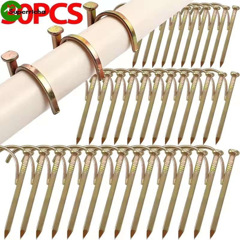 20/30 ชิ้นตะขอท่อน้ําเล็บท่อคงที่เล็บ - Heavy Duty Wall Mount ผู้ถือท่อ - ท่อน้ํา Fixing Ssteel เล็บ