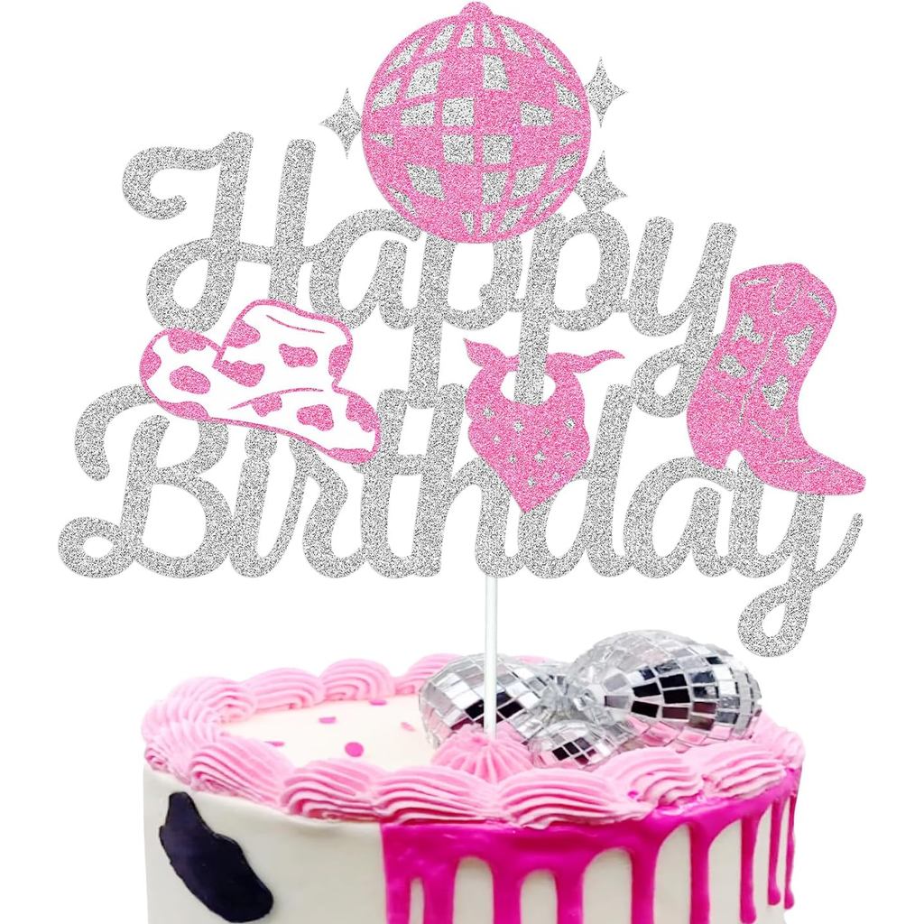 Cowgirl เค้กวันเกิด Topper Western Cowgirl เค้กตกแต่ง Western Cowgirl Rodeo Theme สาววันเกิดตกแต่ง G