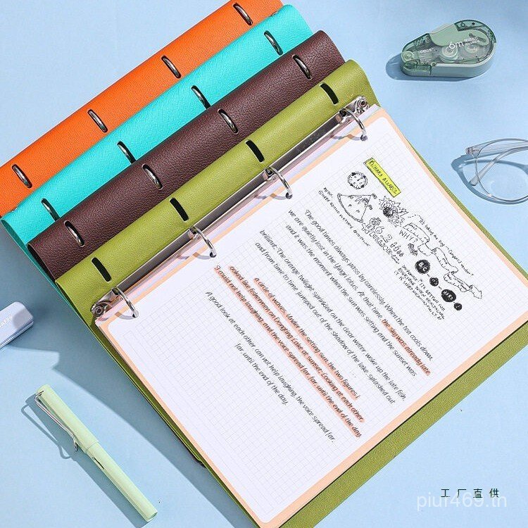 Four-Holeที่ถอดออกได้High-Appearance Loose-Leaf Notebook Coil Notepad Notepad Grid Shell a4 Simple E