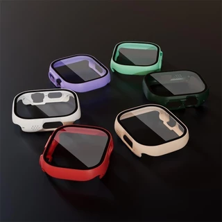 กระจกนิรภัย PC กรณีฝาครอบคลุมแข็ง for IWatch Ultra/SE 3 2 Apple Watch Series 11 10 9 8 7 6 5 49/46/45/44/42/41/40/38มม.