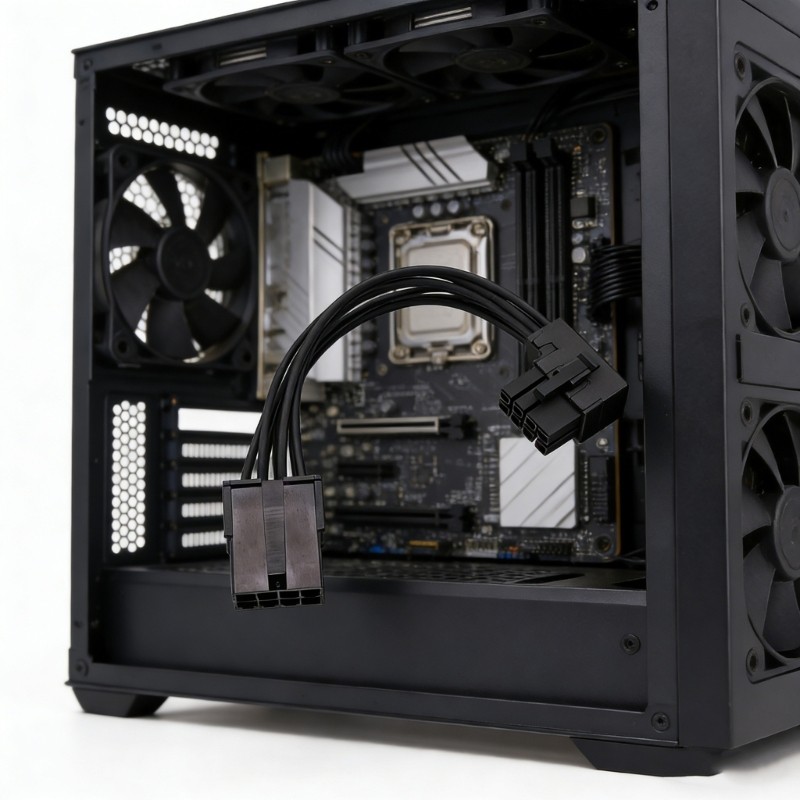 สายต่อขยายกราฟิกการ์ด Fir 8pin 90 หรือ 180 องศาการจัดการสายเคเบิลที่มีประสิทธิภาพ