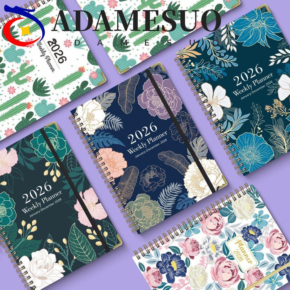สมุดบันทึก ADAMESUO, แท็บรายเดือน 2026 Coil Notebook, 2026 Edition 365-Day A5 Size Daily Planner Wor