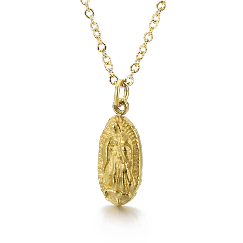 Street Hip Hop สร้อยคอทอง Avatar Gold เหรียญสุภาพสตรีสร้อยคอ Virgin Vintage สร้อยคอ MB3R