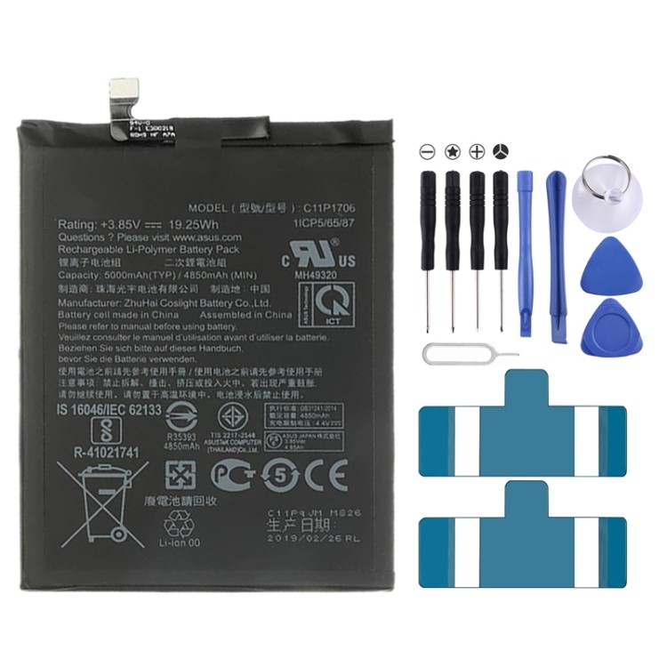 5000mAh C11P1706 แบตเตอรี่ Li-Polymer สําหรับ Asus Zenfone Max Pro (M1) ZB601KL