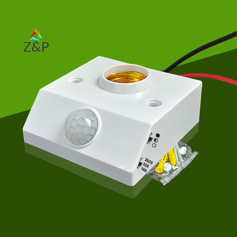 Z&P AC85-265V อัตโนมัติร่างกายมนุษย์อินฟราเรด IR เซนเซอร์ผู้ถือโคมไฟหลอดไฟ LED E27 ฐาน PIR เครื่องตรวจจับโคมไฟติดผนังซ็อกเก็ต COD – โปรปัง