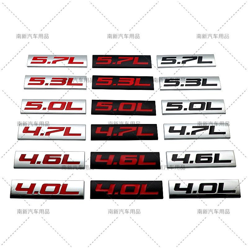 รถ 4.0 L4.6 L4.7 L5.0 L5.3 L5.7 L Displacement Label ดัดแปลงป้าย KHSE
