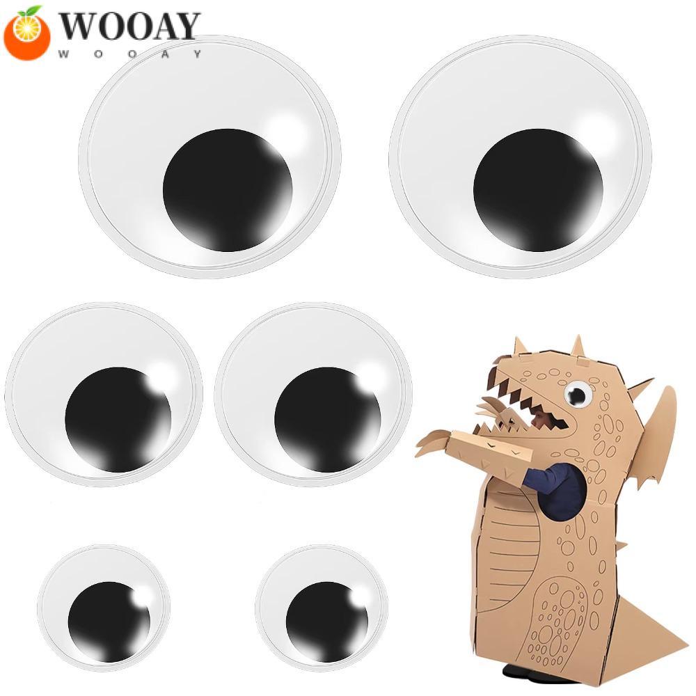 Wedgw 6PCS Giant Googly Wiggle Eyes, Self กาวสีดําสีขาวสีดําสีขาว Googly Eyes, Moving Eyes Glow In D