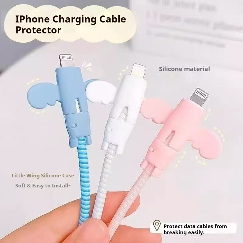 Little Angel Apple Android Data Cable Protection Cover หัวชาร์จ USB ป้องกันสายเคเบิลแตก