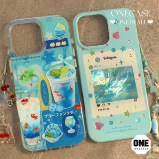 เคสโทรศัพท์วันสงกรานต์ น้ำอัดลมสีฟ้า ชายหาดฤดูร้อน ปลาคาร์ปการ์ตูน เหมาะกับ iPhone 16 14 15 Pro Max 13 11 12 Pro 7 Plus