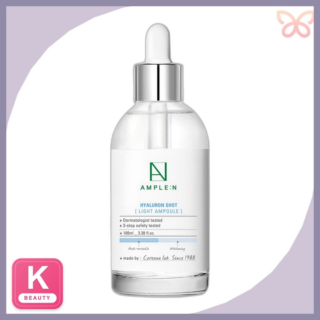 [ample:n] Hyaluron Shot Light Ampoule, 100ml, 1pc / Korean Ampoule / Quick Absorption / ของแท้ 100% 