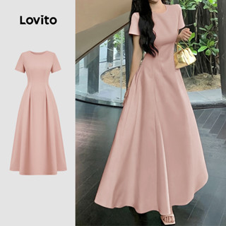 Lovito เดรสลำลองสำหรับใส่ทำงาน ออกไปเที่ยวพักผ่อน เดินทาง ทร…