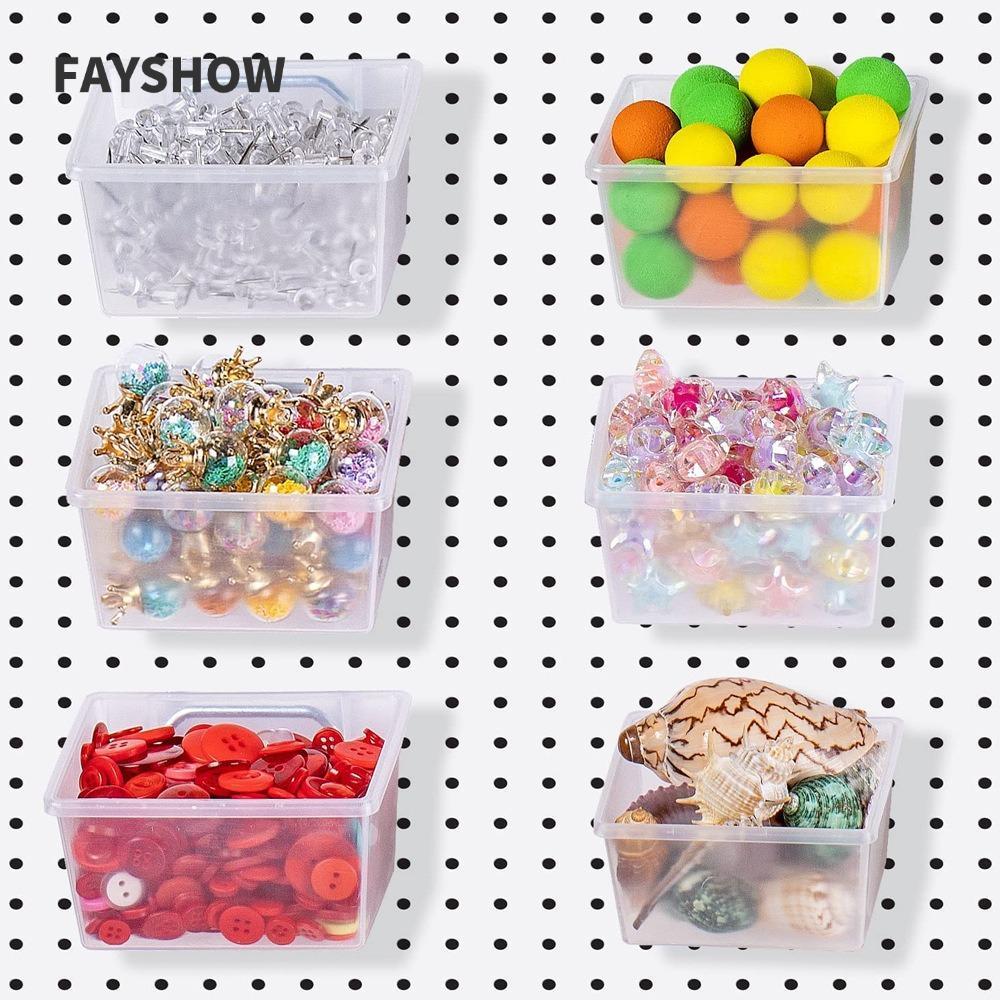 FAYSHOWTH ตะขอ Pegboard, ถัง PP Pegboard, อุปกรณ์จัดระเบียบ