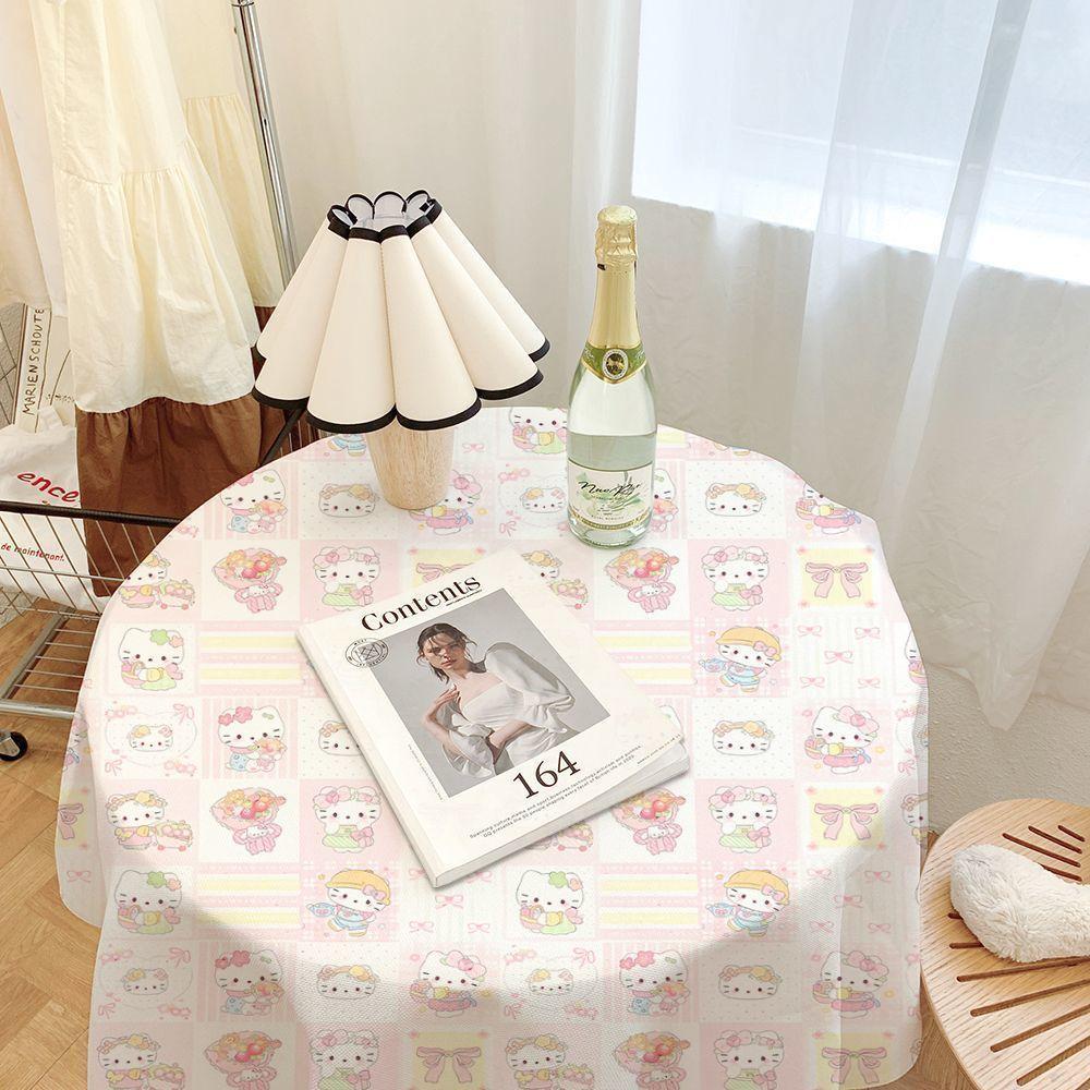ผ้าปูโต๊ะสักหลาด Hello Kitty Ins น่ารัก Girly เสื่อโต๊ะหอพักห้องนอนโต๊ะเครื่องแป้งตกแต่ง