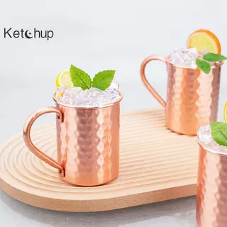 [Ktchup-t] 500ml 100% ทองแดง Moscow Mule Mug Cotail ถ้วยไวน์ตอกทองแดงแก้วเบียร์แก้วกาแฟถ้วยนมบาร์ถ้วย Drinkware สแตนเลสทนทานดี
