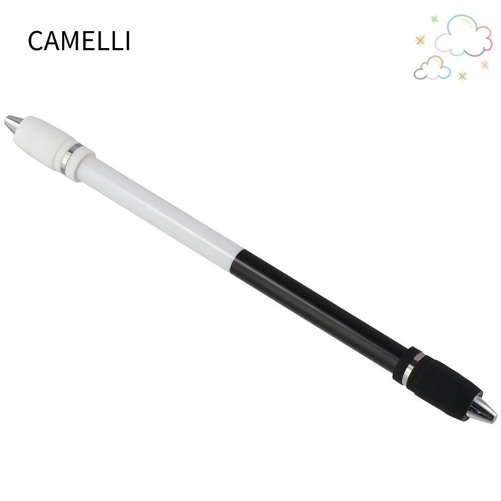 CAMELLI Spin Pen, PC White Pen Spinning, สํานักงานเคลือบไม่ลื่นสีดําระดับกลาง