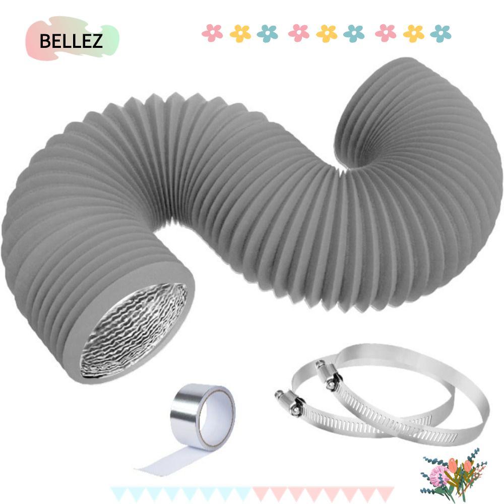 BELLEZ Air Ducting, 4 นิ้วสีเทาเครื่องเป่า Vent ท่อ, Professional Heavy-Duty ยืดหยุ่นฉนวนท่อไอเสียความร้อน Cooling