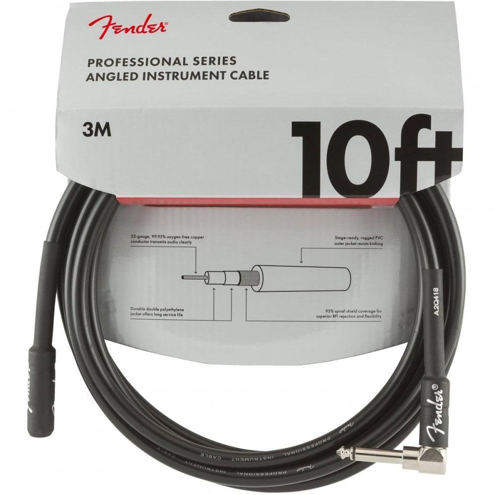 Fender® สายแจ็คกีตาร์ 3 เมตร หัวตรง/หัวงอ ของแท้  รุ่น Pro Series (3M/10FT Instrument Cable / Straight-Angled, Guitar Ca