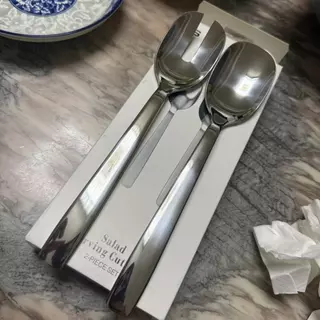ช้อนสลัดสแตนเลสสไตล์เกาหลีช้อนด้ามยาวช้อนกวนหนา