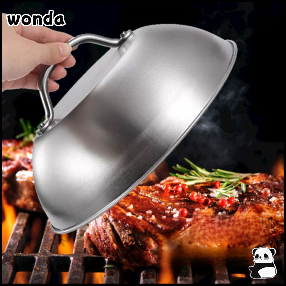 【⚡เวลาจำกัดราคาต่ำ】WONDA ฝาครอบปาดน้ําเตาอบพร้อมที่จับ ฝาครอบหม้อสเต็กกลมโค้ง เครื่องมือบาร์บีคิวสแตนเลสทนทาน 6/9 นิ้วชีสละลายโดมปิคนิค