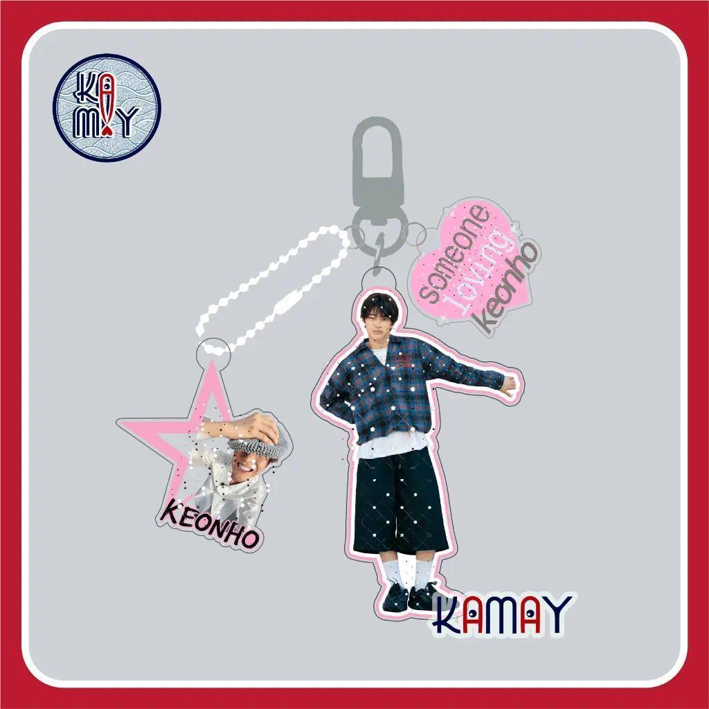 3-PIECE C2ORTIS KEYCHAIN - ver 2 หญ้าสีชมพู c2ortis Martin, James, Juhoon, Seonghyeon, และ Keinho