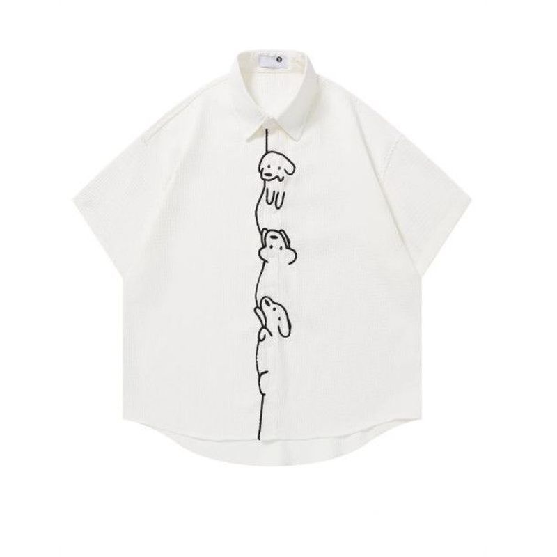 เสื้อแขนสั้นสำหรับผู้ใหญ่ ลายวาฟเฟิลแบบกราฟิก พร้อมสไตล์กระโหลกบน เหมาะสำหรับหน้าร้อน
