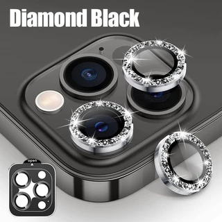 ฟิล์มกระจกกล้อง For iPhone 17 Pro Max 17Air 17Pro 16/15/14/13 Promax 11/12 Mini เเบบวงแหวน(เพชร) ครอบเลนส์กล้อง 014