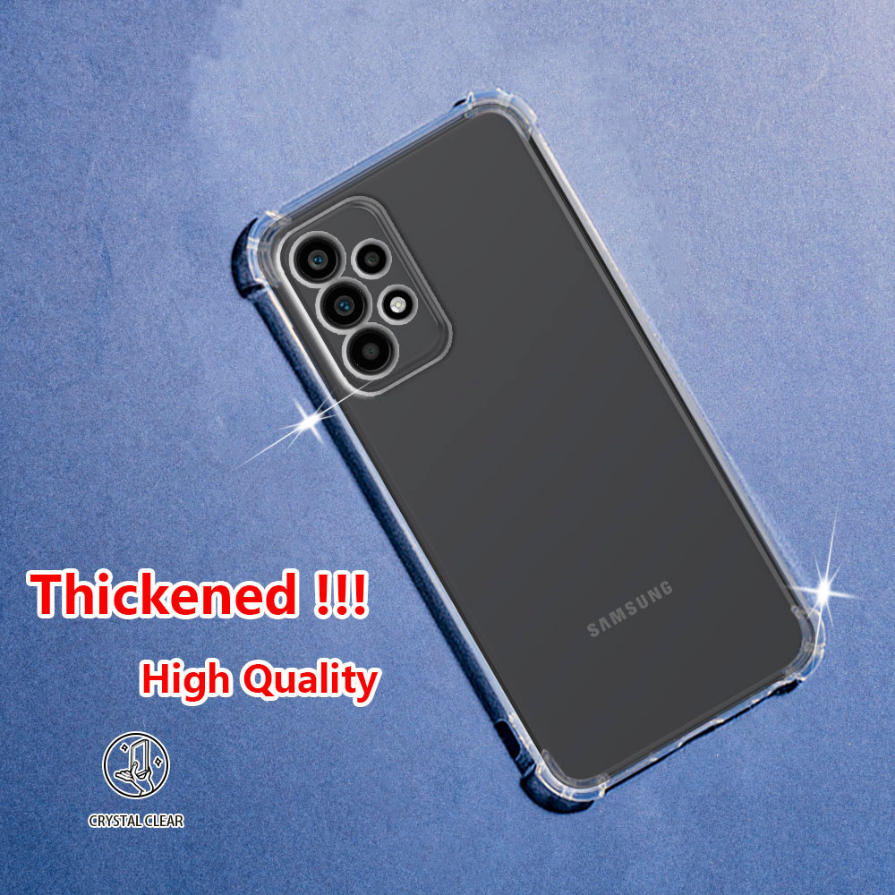 Samsung Galaxy A33 A53 A73 5G SM-A536B DS A536U U1 Crystal Clear Jelly Case Air-Guard Corner Soft TPU ยืดหยุ่นซิลิโคนป้องกันยางโปร่งใสเคสโทรศัพท์